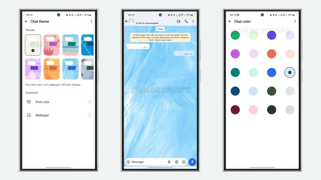 WhatsApp Chat Themes and Custom Colors